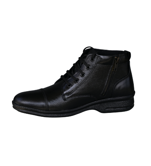 TrueCops® Premium Black Police Duty Boots with Side Zipper